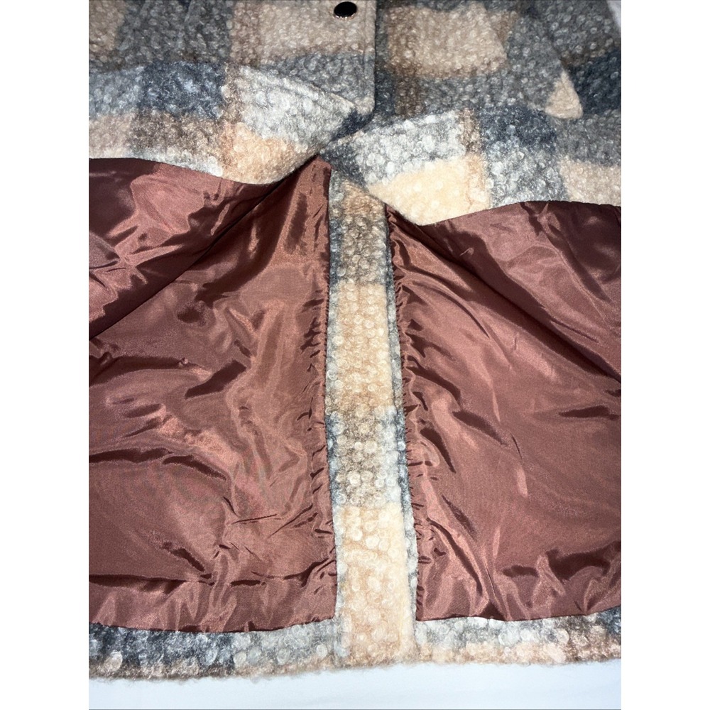 Ellen Tracy Plaid Boucle Textured Midweight Coat Plaid Small MultiColor - Picture 12 of 12